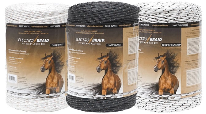 Electrobraid Poly Rope Horse Fence, 1,000' Roll