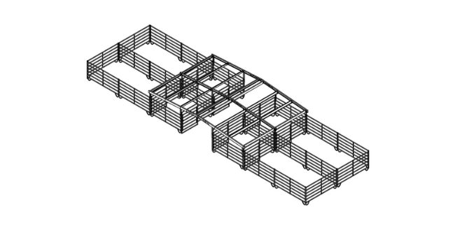 Shelter Kit #12: Four 12' x 12' Corrals with Runs