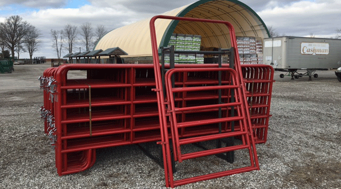 40' Red Economy Horse Round Pen, 10 Panels & Walk-Thru