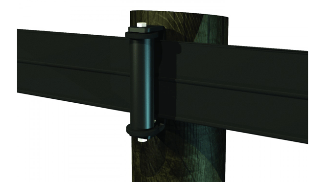 5" Cenflex Corner Roller Bracket for Fence Rail — alternate view 2