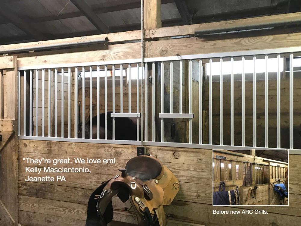 New ARC aluminum stall grills installed