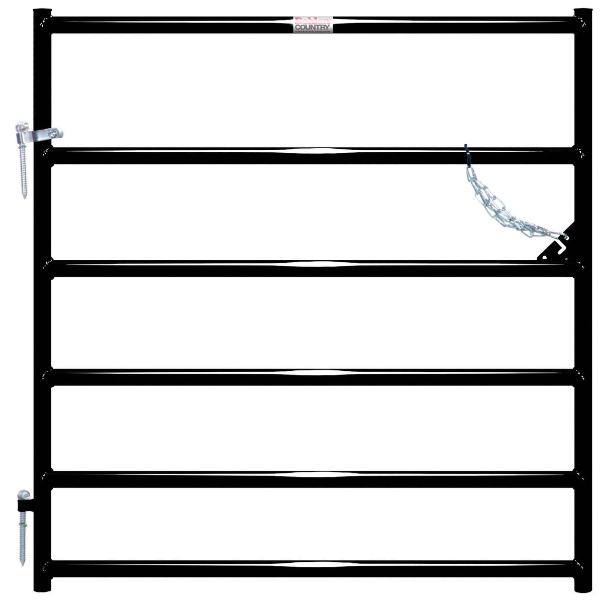 Black Utility Farm Gate, Powder Coated, 4' to 16' — alternate view 2