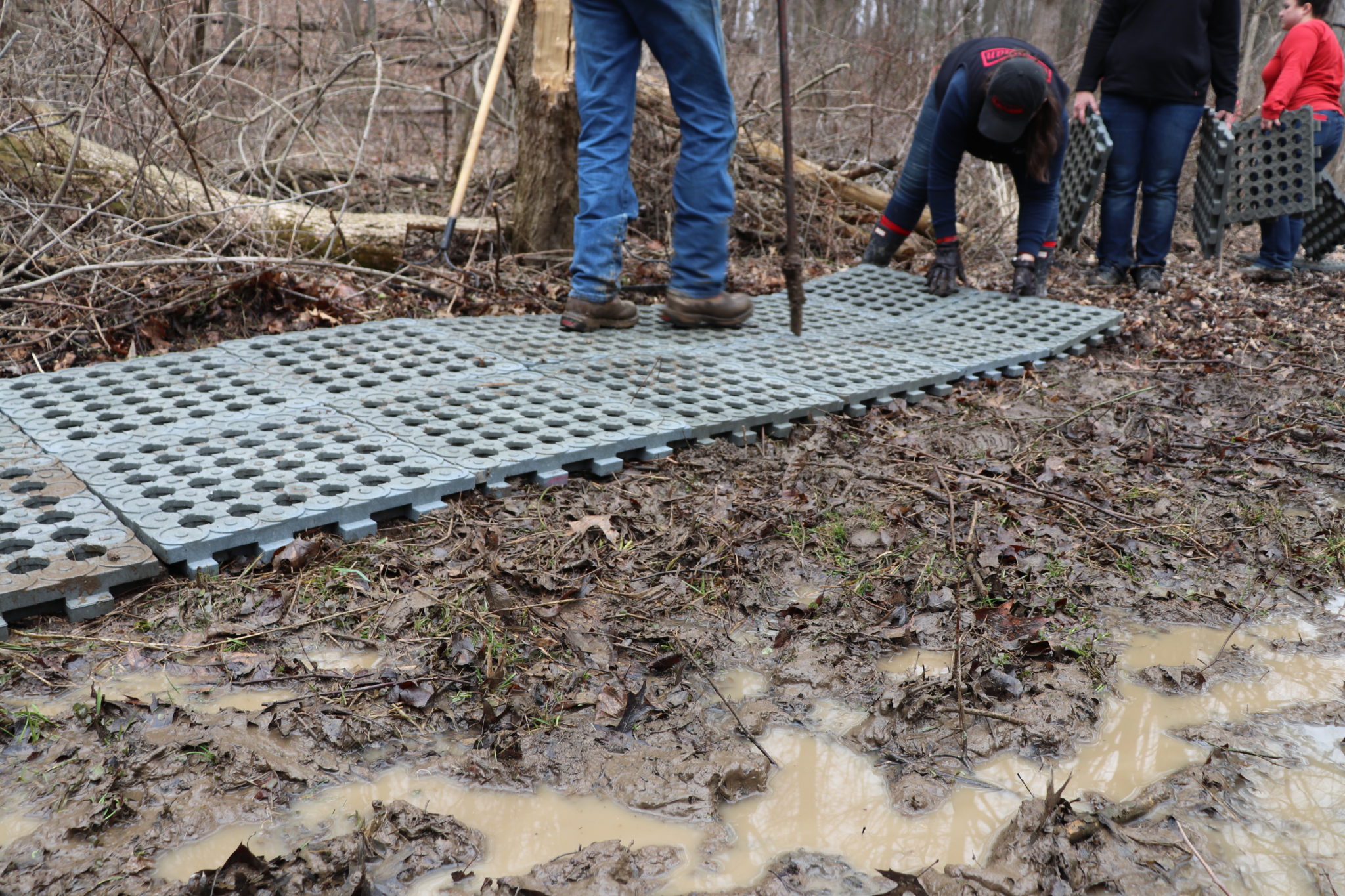 Mud Grid Trail Installation at Alum Creek State Park Cashmans