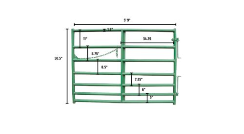 Cashmans 7 Bar Regular Horse Gate (Green) - Image 4