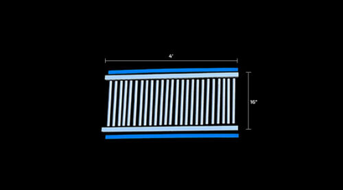4' Aluminum Lower Ventilation Grill Half