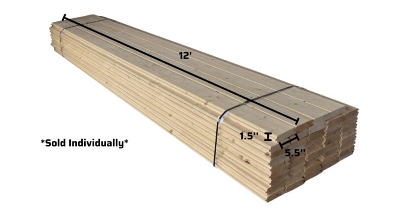2" x 6" x 12' Tongue and Groove Boards