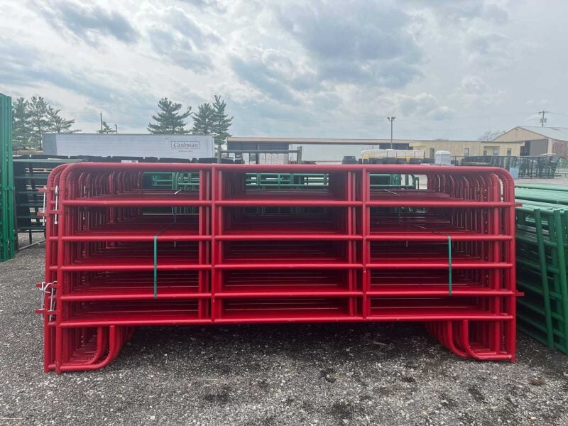 5' High Red Economy Corral Panel